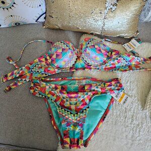 Coachella Style: NWT Bar III Skylar Bustier Bikini Set, Size S